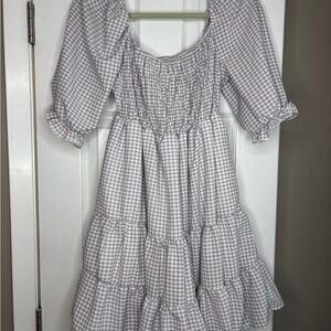 Elegant Gingham Women's Dress
